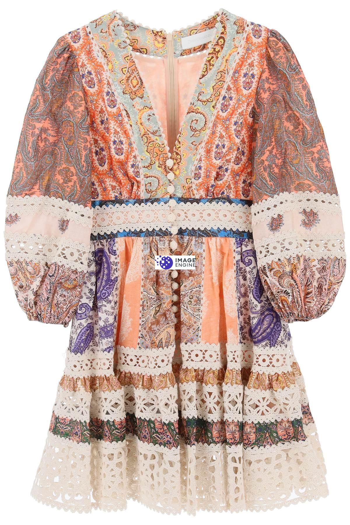ZIMMERMANN MINI DRESS WITH BALLOON SLEEVES